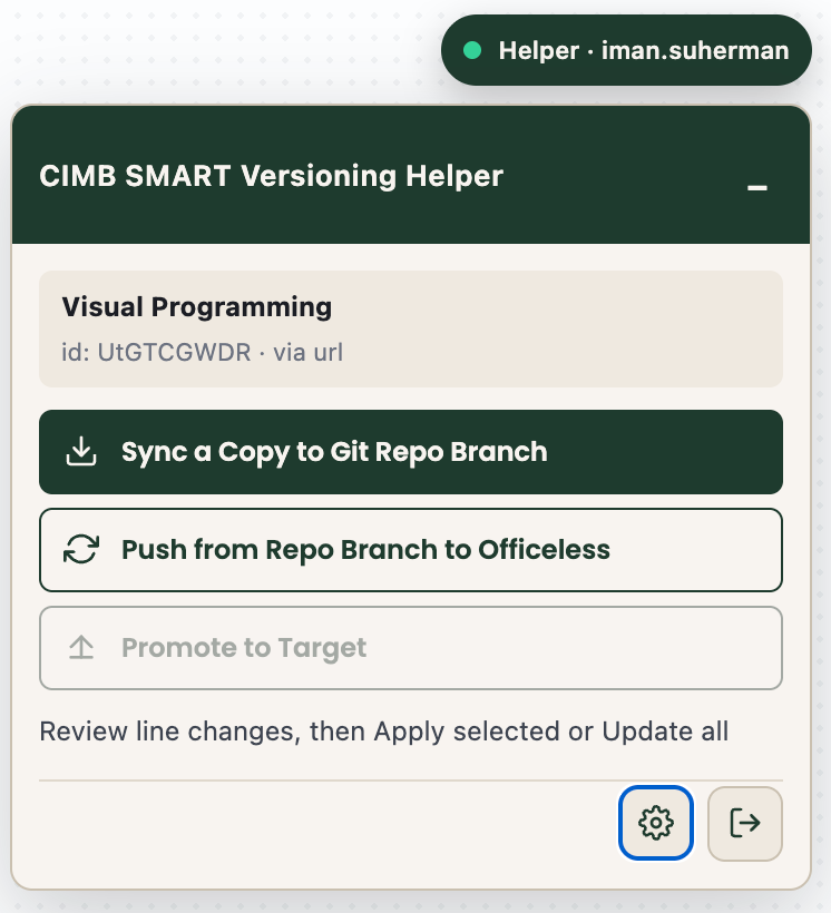 Panel after opening push review